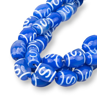 Ágata Tibetana Barril 12x16mm Ágata Azul S