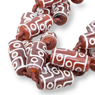 Agata Tibetana Barilotto 15x26mm Rosso