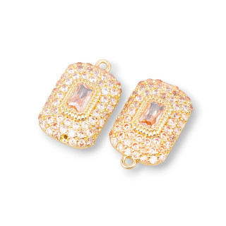 Componente Colgante De Bronce 10x16mm 6 Piezas Con 1 Anillo Dorado Champán