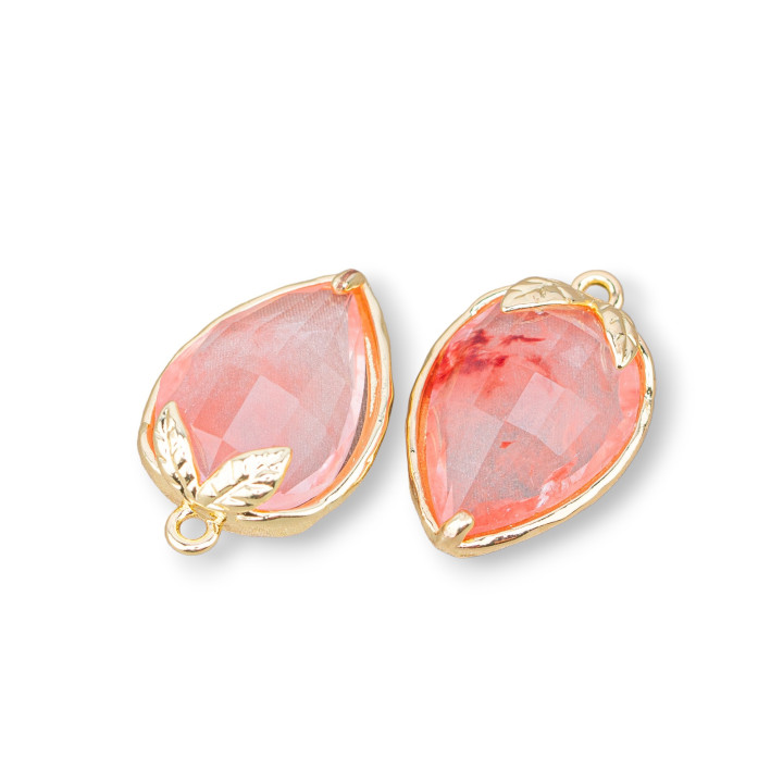 Bronze Pendant Component With Faceted Cat's Eye 11.5x15.5mm With 1 Ring 10pcs Cherry