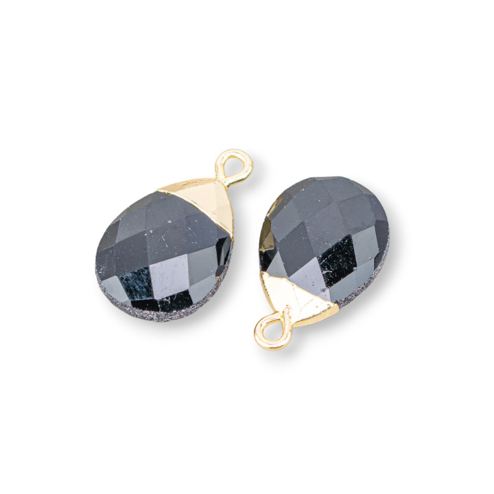 Componente Pendente Di Bronzo Con Pietre Dure Sfaccettate 12,5x20mm 6pz Onice