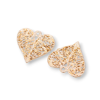 Composant Pendentif Coeur Bronze 18mm 32pcs Avec 1 Anneau