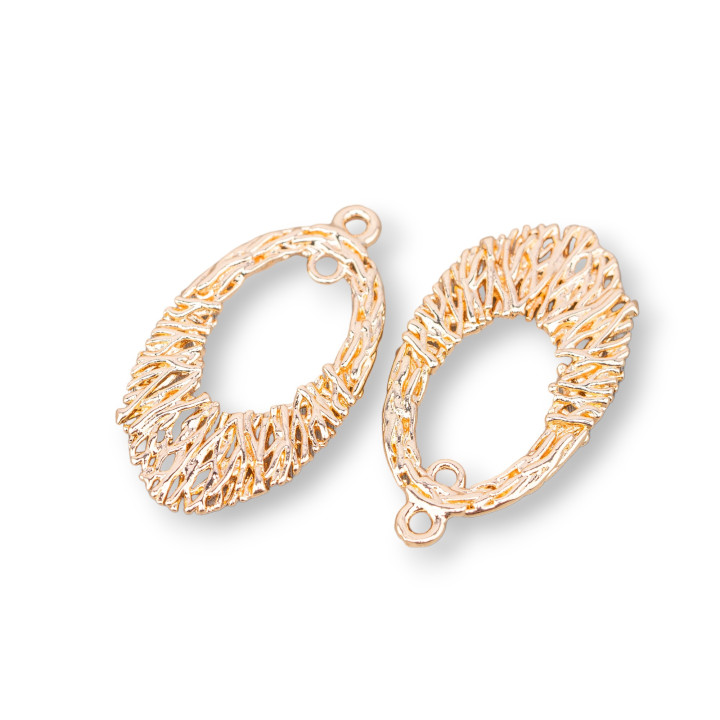 Componente Pendente Di Bronzo Ovale 14x24mm 32pz Con 1 Anellino