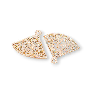 Bronze Fan Pendant Component 19x16mm 35pcs With 1 Ring