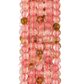 Noble Red Obsidian (Cherry Quartz) Faceted 04mm Mix