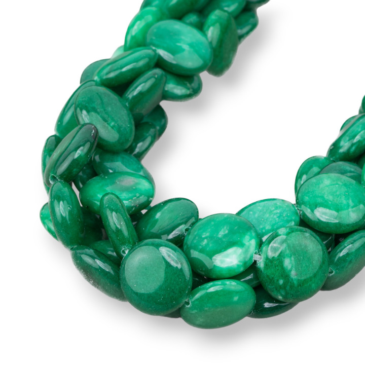 Moneda Línea Económica Jade Redonda Plana Lisa 15mm Verde Esmeralda