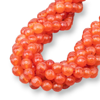 Colored Jadeite Jade Economic Line Faceted 08mm Orange