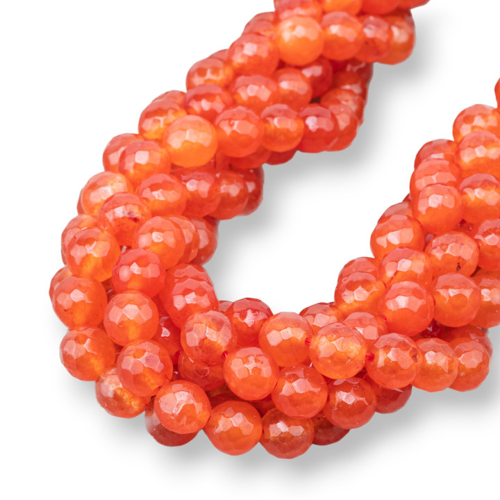 Colored Jadeite Jade Economic Line Faceted 08mm Orange