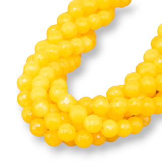 Jade Jadeíta de Colores Línea Económica Facetado 08mm Amarillo