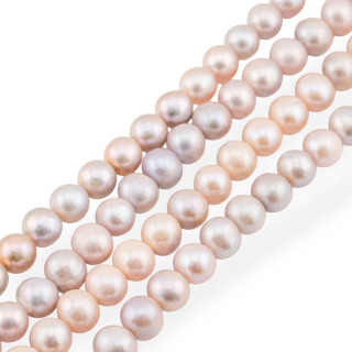 Perles de rivière rondes 9,0-9,5 mm rose clair