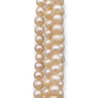 Perles de rivière rondes 7.0-7.5mm Rose