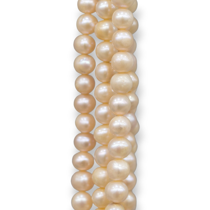 Perles de rivière rondes 7.0-7.5mm Rose