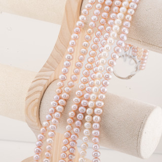 Round River Pearls 7,0-8,0mm AAAA4 Long Lilac