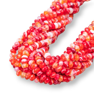 Ριγέ Μωβ Αχάτης Faceted Rondelle 10x6mm