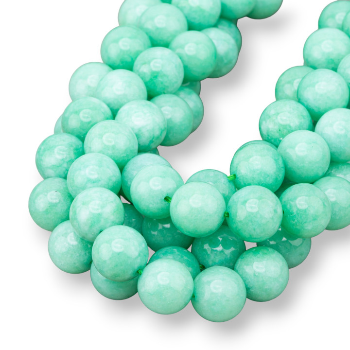 Intense Chrysoprase Green Jade Round Smooth 14mm