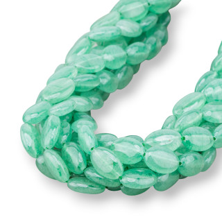 Grüner Aventurin, oval, flach, 13 x 18 mm
