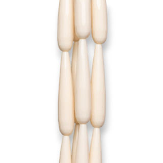 Gotas De Pasta De Hueso Briolette Facetada 10x50mm