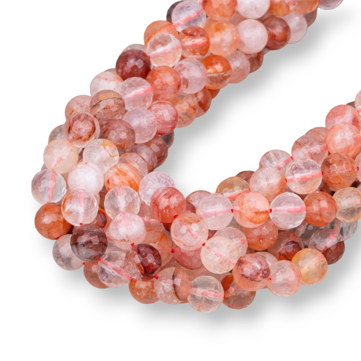 Quartz Hématoïde Rouge Clair Facetté 08mm