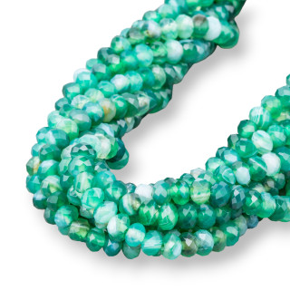 Agate Verte Rayée Rondelle Facette 6x4mm