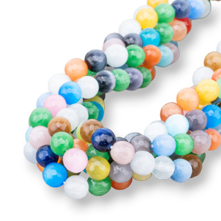 Occhio Di Gatto Multicolor Perlina Tonda Sfaccettata 8mm