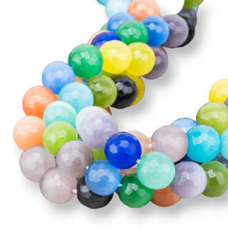 Mehrfarbiges facettiertes Katzenauge 12 mm