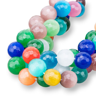 Ojo de Gato Facetado Multicolor 14mm