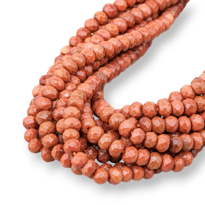 Pietra Del Sole Gold Faceted Rondelle 8x5mm