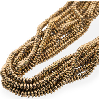 Hématite Rondelle Facette 6x3mm Pyrite