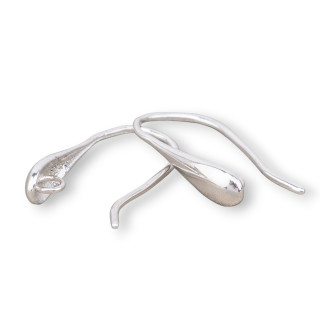 Base Per Orecchini Di Argento 925 Monachella A Goccia 5x20mm 3 Paia Rodiato