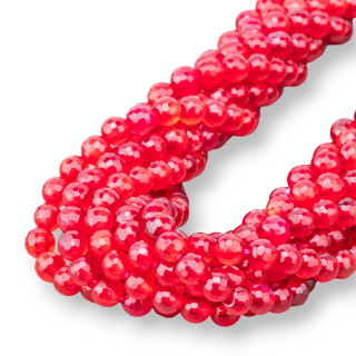Agata Porpora Perlina Tonda Sfaccettata 6mm Ruby