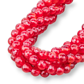 Agata Porpora Perlina Tonda Sfaccettata 8mm Ruby