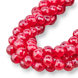 Agata Porpora Perlina Tonda Sfaccettata 10mm Ruby