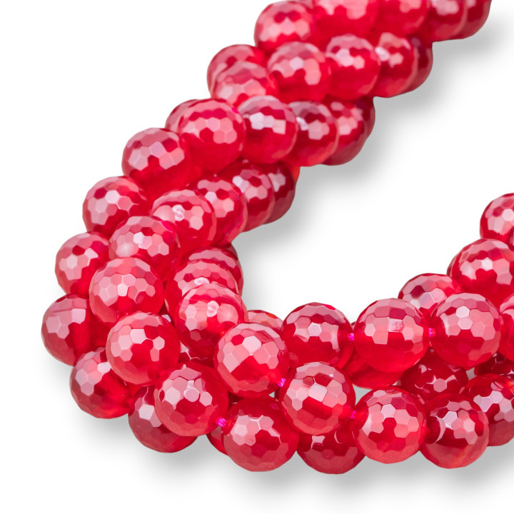 Agata Porpora Perlina Tonda Sfaccettata 10mm Ruby