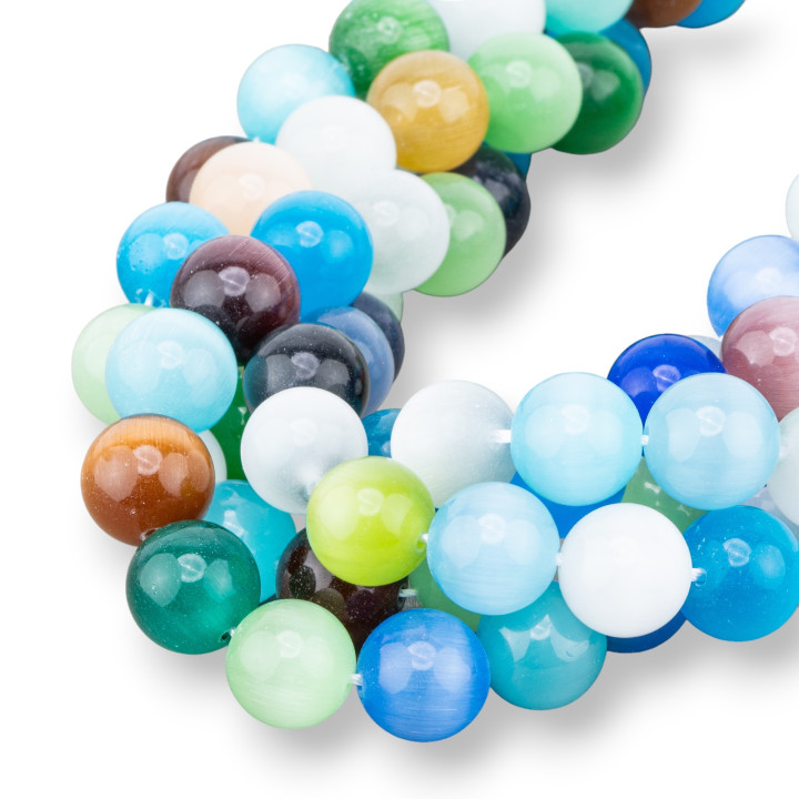 Ojo De Gato Redondo Liso Multicolor 12mm