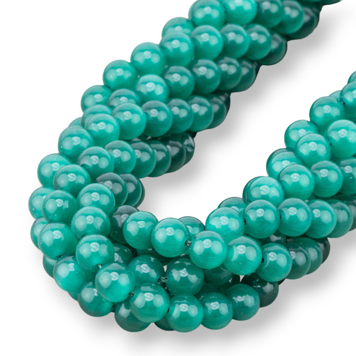 Ojo de Gato Verde Esmeralda Redondo Liso 08mm