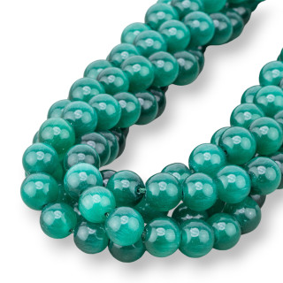 Emerald Green Cat's Eye Smooth Στρογγυλό 10mm