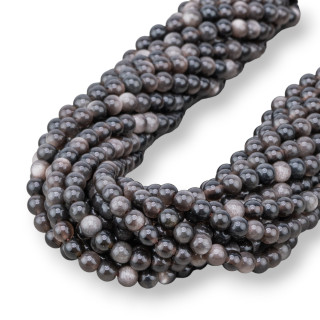 Ossidiana Argentata Tondo Liscio  4mm