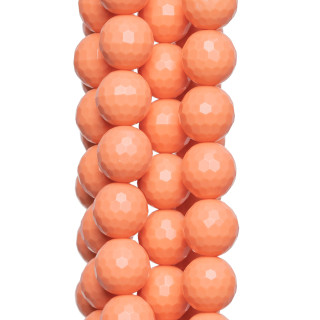 Coral Rosa Pasta Facetada 10mm