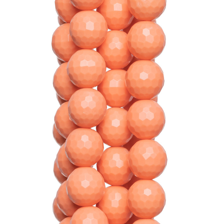 Coral Rosa Pasta Facetada 10mm