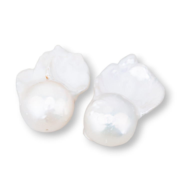 Perlas de Río Barrocas AAA (MQG) 24-25gr 1 Par Blanco