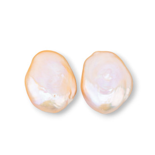 Perle Di Fiume Barocche Gocce Piatte Un Foro 16-18x24-26mm (YEG) 9-10gr 1 Coppia Rosa