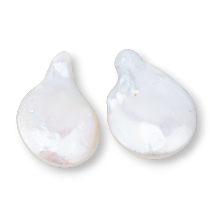 Baroque River Pearls Flat Drops (YHG) 18-19gr 1 Pair