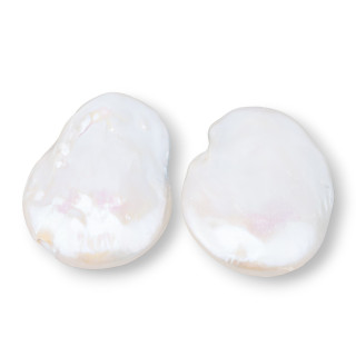 Barocke Flussperlen, flache Tropfen (YHG), 25–26 g, 1 Paar