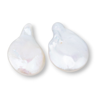 Baroque River Pearls Flat Drops (YHG) 26-27gr 1 Pair