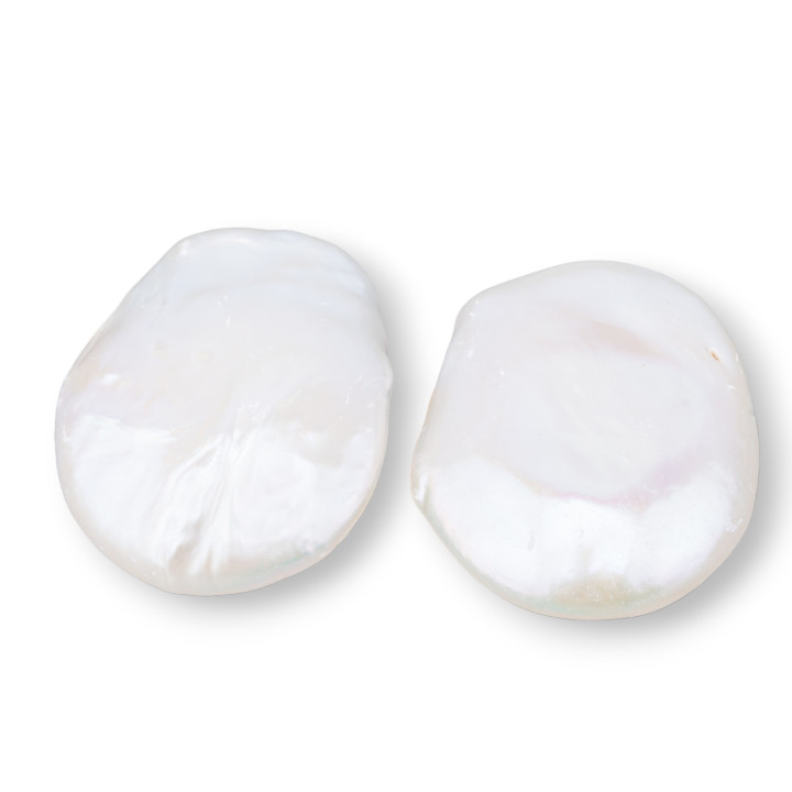 Perlas de Río Barrocas Gotas Planas (YHG) 28-29gr 1 Par