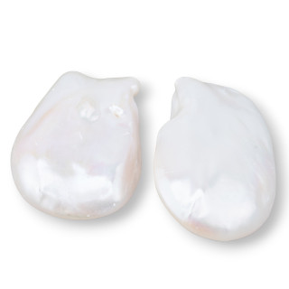 Barocke Flussperlen, flache Tropfen (YHG), 33–35 g, 1 Paar