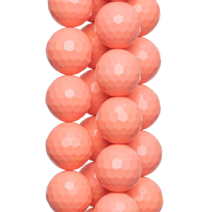 Coral Rosa Pasta Facetada 20mm Transparente