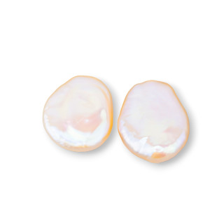 Barocke Flussperlen, flache Tropfen, ein Loch, 16–18 x 22–24 mm (YEG), 5–6 g, 1 Paar, Rosa