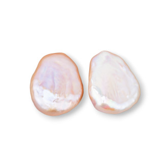 Perle Di Fiume Barocche Gocce Piatte Un Foro 16-18x24-26mm (YEG) 8-9gr 1 Coppia Lilla