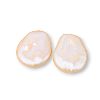 Perles de Rivière Baroques Gouttes Plates Un Trou 16-18x24-26mm (YEG) 8-9gr 1 Paire Rose